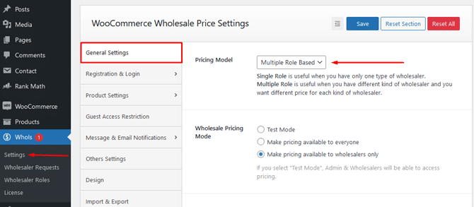 Pricing Model for Multiple Roles