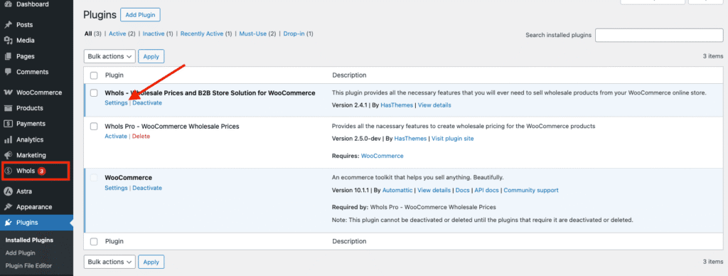 Quick access to plugin settings