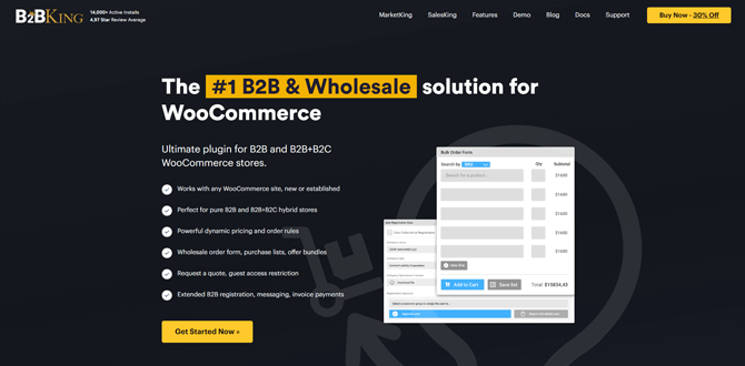 B2B King Wholesale solution for WooCommerce