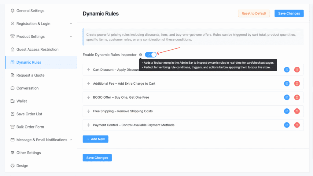 Dynamic Rules Inspector - Whols