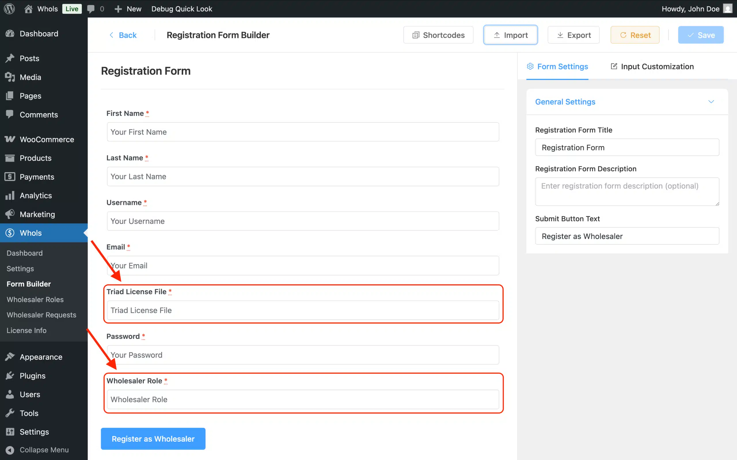 Import Fields from Fields Manager to Form Builder