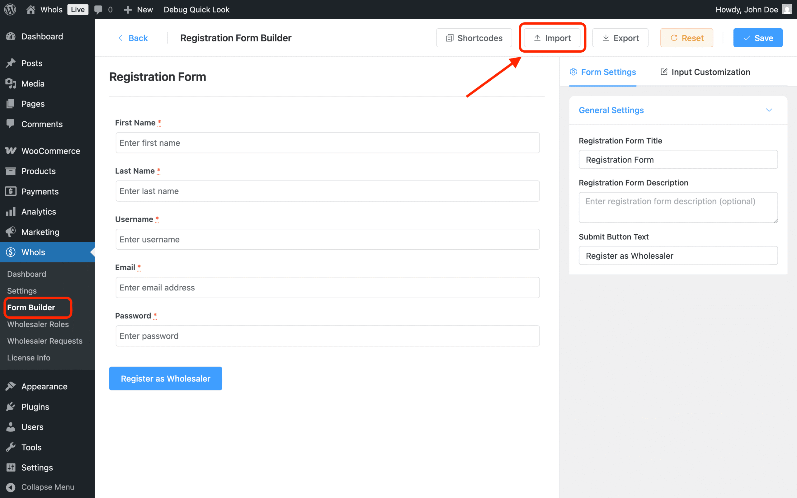 Import Fields from Fields Manager to Form Builder