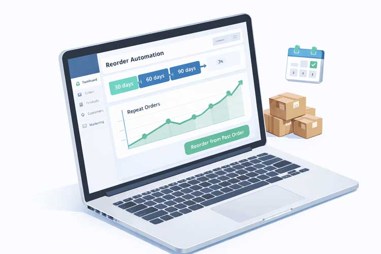Reorder automation dashboard on Laptop