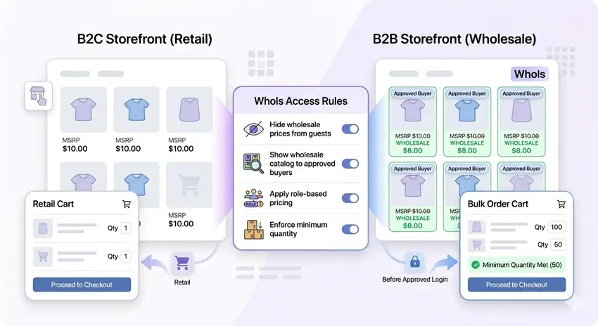 Hybrid B2B + B2C Store